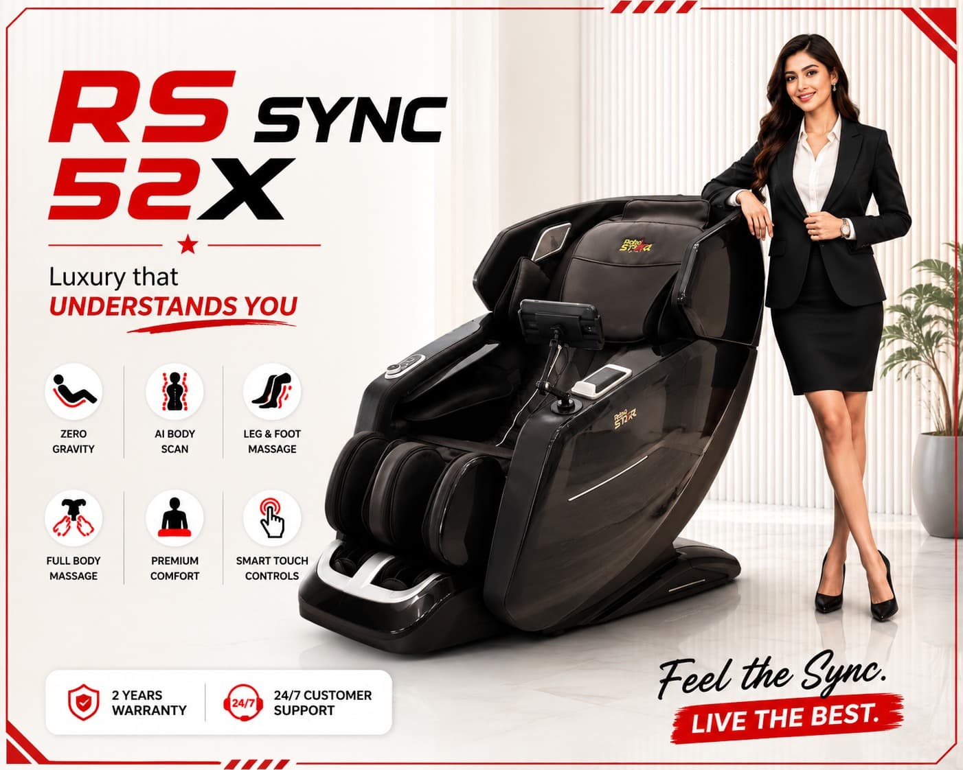 RS SYNC 52X massage chair black